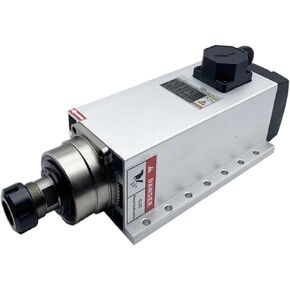 Engraving 7.5kw ER32 Flanged Square Air Cooled Spindle 600Hz 18000RPM With Junction Box For CNC Milling Machine Engraving Milling Accessories(7.5kw ER32 220V)