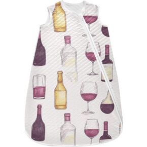 vvfelixl Toddler Sleep Sack for Newborn Wine Glasses Baby Wearable Blanket Sleeveless Swaddle Transition Sleeping Bags for Infant Babys Sleep Suit for 12-24 Months