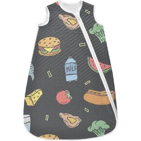 vvfelixl Baby Sleep Sack for 6-12 Months Fast Food Cute Babys Wearable Blanket Zipper Swaddle Transition Sleeping Bag for Infant Baby Sleep Suit for Newborn Toddler