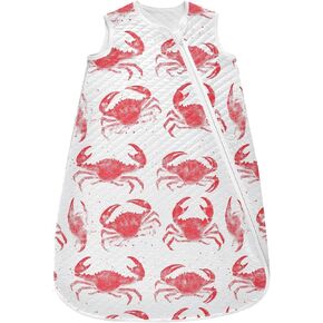 vvfelixl Toddler Sleep Sack for Newborn Ocean Crab Baby Wearable Blanket Sleeveless Swaddle Transition Sleeping Bags for Infant Babys Sleep Suit for 12-24 Months