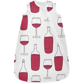 vvfelixl Toddler Sleep Sack for Newborn Wine Bottles and Glasses Baby Wearable Blanket Sleeveless Swaddle Transition Sleeping Bags for Infant Babys Sleep Suit for 12-24 Months