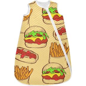vvfelixl Toddler Sleep Sack for Newborn French Fries Baby Wearable Blanket Sleeveless Swaddle Transition Sleeping Bags for Infant Babys Sleep Suit for 12-24 Months