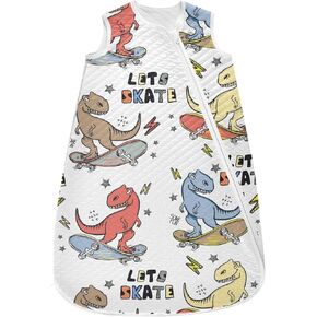 vvfelixl Baby Sleep Sack for 6-12 Months Dinosaur on A Skateboard Babys Wearable Blanket Zipper Swaddle Transition Sleeping Bag for Infant Baby Sleep Suit for Newborn Toddler