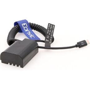 DMW-DCC12 من eonvic Dummy Battery Contable DMW-DCC12 إلى كابل محول الطاقة C USB لـ Panasonic GH5S GH3 (DCC12 Dummy Battery Acpler to USB Type C)