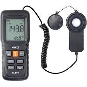 Digital Lux Meter, 0-200,000 Light Meter for Plants with Temperature Display, Data Record, Max/Min/Average, FC/LUX Conversion, for Plants, Office, Indoor & Outdoor Use