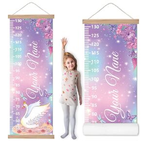 Personalized Height Chart for Kids Custom Canvas Kids Growth Chart with Name Removable Hanging Ruler Wall Decor Kids Height Measurement, Gift for Kid’s Room Decoration