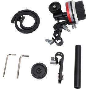 Camera Follow Focus Aluminum Alloy Mirrorless Camera Focus Puller with Handwheel and Rod Clamp