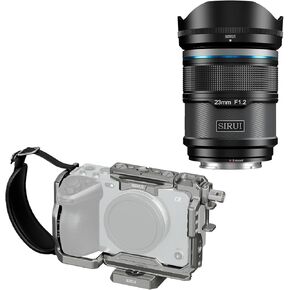 SIRUI Sniper 23mm Autofocus Lens and Camera Cage for Sony FX 3 FX30 with Wrist Strap