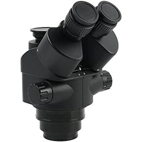 Black 3.5X 90X 7X-45X Simul-Focal Trinocular Microscope 0.5X 2.0X Auxiliary Lens+ Zoom Stereo Microscope Head (Color : 3.5X 45x Height165mm) (7X 90x Height 30mm)