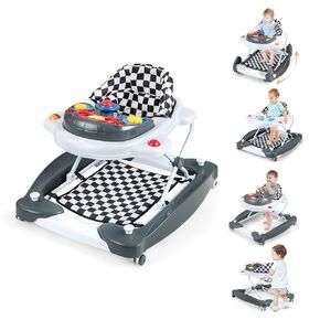 Baby Joy 6-in-1 Baby Walker ، Walker Baby Walker مع عجلات ، ارتفاع قابل للتعديل ، الموسيقى ، الأضواء ، الوضع الحارس والروك ، مشاة الأطفال للفتيان من 6 إلى 14 شهرًا (وردي)