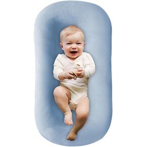 Baby Lounger, Baby Lounger Pillow for Newborn, Bionic Design Infants Lounger Nest, Soft Organic Cotton Breathable Newborn Lounger for Baby 0-8M (Pink)