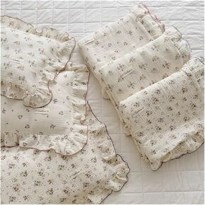 3PCS Bedding Set Muslin Cotton Crib Sheet Duvet Cover Sheet Pillowcase No Filler Bed Four Pieces Set