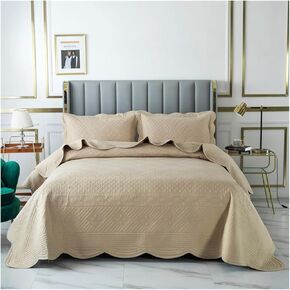 3pcs Cotton Bedspread on The Bed Cover Luxury Bed Linen Couple Quilt Set Mattress Topper Double Blanket bedspreads & coverlets Bed Four Pieces Set(E,3pcs 223x234cm)
