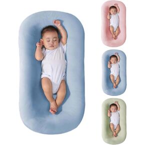 Baby Lounger, Baby Lounger Pillow for Newborn 0-12M, Bionic Design Baby Lounger Nest Sleeper, Soft Organic Cotton Breathable Lounger Pillow for Infants (Pink)
