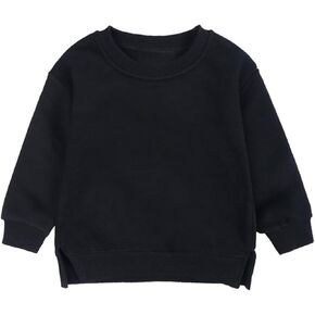 Newborn Infant Baby Boys Girls Cotton Pullover Sweatshirt Toddler Solid Color Crewneck Blouse Shirt Tops Kids Warm Clothes