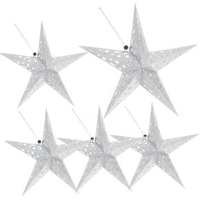 5Pcs Silver Hanging Lampshade Decor for Weddings and Birthdays Durable Light Shade Accessories for Ceiling Decoration for Star Themed Parties