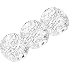 3 Pcs Metal Ceiling Decorative Spherical Shades for Bedroom - Kitchen - and Living Room – Stylish Hollow Out Design in Silver Finish