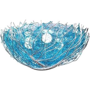 Desk lamp Personality Girl Nursery Bedroom Lamp Modern Creative Ceiling Light Light Blue Birds Nest Design Metal Aluminum Ceiling Lamp E14 Socket 3-Flames ?50CM Max 40W
