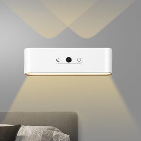 LED Wall Sconce with Auto Motion Sensor, 3600 mAH Rechargeable USB 3 Color Temperatures, 360° Rotate Magnetic Ball LED Wall Mounted Lamp for Reading Bedside