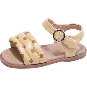 Toddler Girl Summer Polka Dot Sandals Simple Open Toe Camouflage Hook And Loop Buckle Girls Beach Sandals Heels for Kids