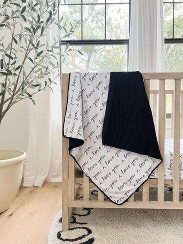 بطانية طفل مبطن - Viscose كبير من الخيزران - 33in × 33 بوصة للطفلة/الصبي رضيع تلقي أو بطانية صغيرة - هدية حديثي الولادة المحايدة للطفل (أنا أحبك) in Kuwait