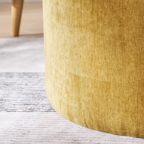 2-Piece Set Round Chenille Storage Ottoman, Equipped with a Drum Shaped Small Stool (style3) in Kuwait