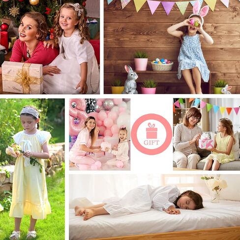 Nightgowns for Girls, Cotton Vintage Pajama Dresses for Girl, Long Sleeve SleepShirt Jammies for Kids in Kuwait