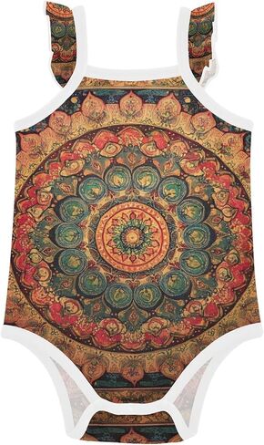Baby Cotton Infant Bodyshirts Cute Soft Baby Girl Romper 3M Bohemian Retro Mandala Pattern in Kuwait
