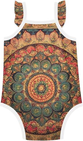 Baby Cotton Infant Bodyshirts Cute Soft Baby Girl Romper 3M Bohemian Retro Mandala Pattern in Kuwait
