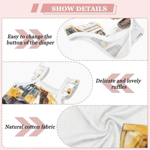 Child Sleeveless Baby Bodysuits Cute Soft Toddler Sleeveless Clothes 3M Construction Scene Concrete Mixer Truck in Kuwait