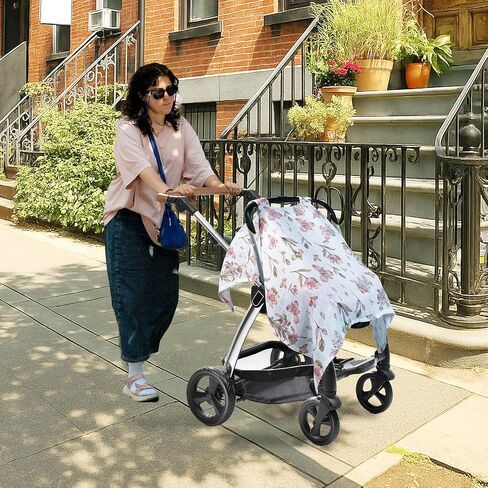 100% Muslin Summer Baby Car Seat Cover, Universal Fit Infant Car Seat Canopy, Breathable & Lightweight Sun, Weather Protection for Boys & Girls in Kuwait