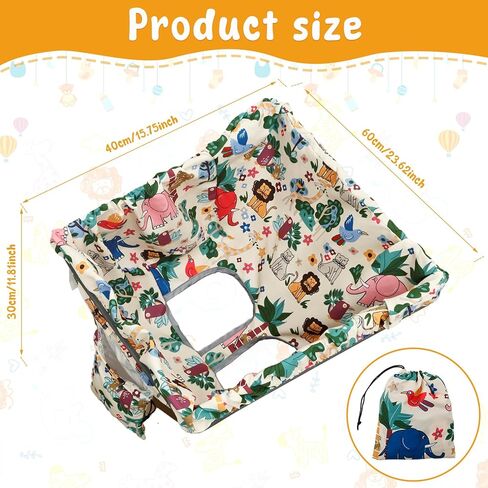 Portable Shopping Cart Cover, High Chair and Baby Shopping Cart Cover, Shopping Cart Protector High Chair Cover for Babies, Kids, Infants & Toddlers, Attached Carry Bag (Dog) in Kuwait