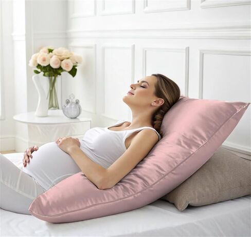 maizi Maternity Pillow for Pregnant Women Customizable Wedge Pregnancy Pillow Satin Square Support Pillow 34X34 Insert Included Envelope Closure Machine Washable Breathing Comfort Pregnancy Sleep in Saudi Arabia