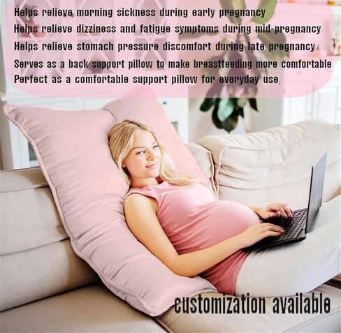 maizi Maternity Pillow for Pregnant Women Customizable Wedge Pregnancy Pillow Satin Square Support Pillow 34X34 Insert Included Envelope Closure Machine Washable Breathing Comfort Pregnancy Sleep in Saudi Arabia