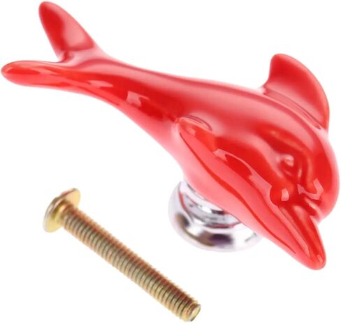 Feng Guo 1pc Doorture Door Douriture Creative Dolphin Howning Ceramic+Zinc Alloy Child Room Cupboard Drainer Kitch Babinet Knobs & Handles (A) in Kuwait