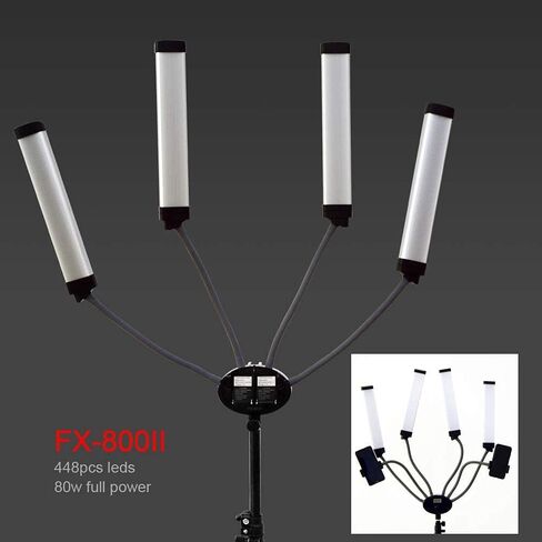 Photo Studio Double Arms Fill Ring Light with 200cm Tripod Long LED Strips add Stand 3000K-5600K LED for Camera (FX-800II with Tripod) in Saudi Arabia