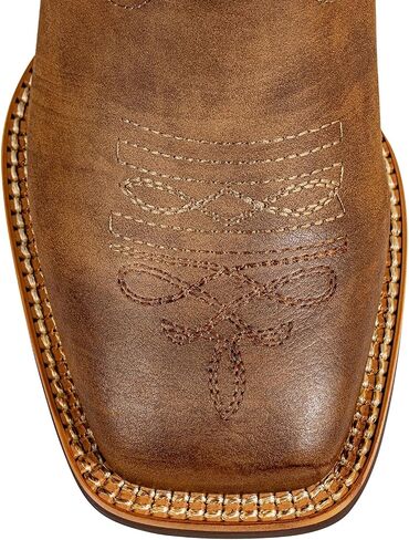 SheSole Women's Extra Wide Calf Cowboy Boots Square Toe – Pull-On Western Boots for Thick Calves, Stretch Comfort & Removable Insole, Classic Western Pattern in Saudi Arabia