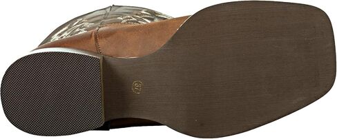 shesole poots wide wide cowboy boots for women - square toe & Classic Ticking with Earth Tones ، Insovable Cushion Insoles | الراحة الفسيحة للعجول الكاملة in Saudi Arabia
