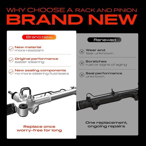 مجموعة رف وترس توجيه كهربائي ممتاز، مع أحذية طويلة، متوافقة مع Honda Accord 2008 2009 2010 2011 2012، L4 2.4L، استبدال # 53010TA0A01، 53601TA0A02 in Kuwait