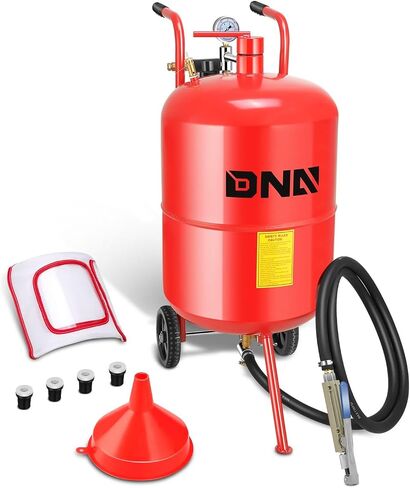 DNA MOTORING 10Gallon Sandblaster Air Sand Blaster Kit, Pot Sandblaster, 125PSI High Pressure Sand Blasting Machine for Special Surface Treatment, Stain Removal Paint, w/4 Ceramic Nozzles, TOOLS-00656 in Saudi Arabia