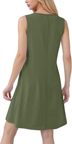 Womens Pleated Front Tank Dresses Fashion Casual Sleeveless Pockets Dress Top Selling Summer Dresses in Saudi Arabia