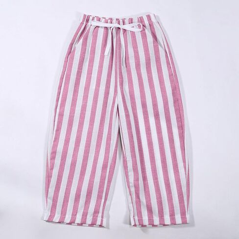 Toddler Baby Boy Girl Cotton Linen Pants Retro Elastic Waist Striped Long Pants Casual Sweatpants Bottoms 0-6 Years in Saudi Arabia