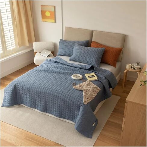 White Style Cotton Bed Linen Geometry Double Bedspread on The Bed Mattress Cover Couple Bed Quilt Blanket Bed Plaid Bed duvets Bed Four Pieces Set(D,3pcs 240cmx250cm) in Saudi Arabia