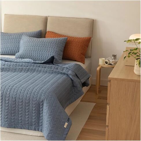 White Style Cotton Bed Linen Geometry Double Bedspread on The Bed Mattress Cover Couple Bed Quilt Blanket Bed Plaid Bed duvets Bed Four Pieces Set(D,3pcs 240cmx250cm) in Saudi Arabia