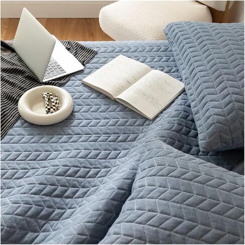 White Style Cotton Bed Linen Geometry Double Bedspread on The Bed Mattress Cover Couple Bed Quilt Blanket Bed Plaid Bed duvets Bed Four Pieces Set(D,3pcs 240cmx250cm) in Saudi Arabia