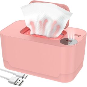 Baby Wipe Warmer, Baby Wet Wipes Dispenser for Newborns, Portable Thermostat Baby Wipes Heater, Keeps Wipes Warm and Moist, Large Capacity Diaper Wipe Warmer Prevent Dry (White)