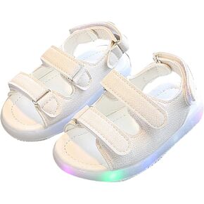 Flower Sandals for Toddler Girls Toddler Kids Sport Summer Boys Girls Baby Sandals LED Luminous Shoes Spongy Sandals