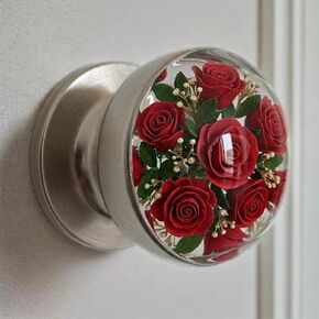 Ribili Naturenest Crystal Knob, Migilife/Shirem/Solymall/Cumuul Crystal Knob, Floral & Animal Designs, Artistic Unique Knobs for Modern/Classic Bedrooms, Nature-Themed Home Decor (E)