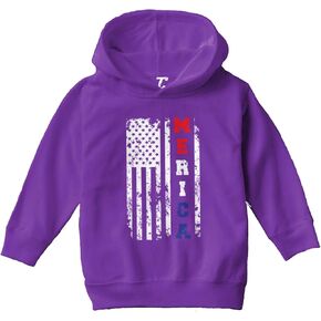 Tcombo Merica USA Flag - 4th of July America Toddler/Youth Fleece Hoodie