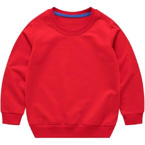 Toddler Girls Boys Solid Crewneck T-Shirt Sweatshirt Little Kids Long Sleeve Active Sport Thin Pullover Tops